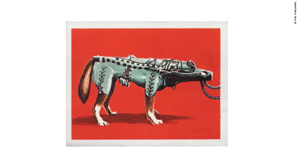 Chocolate card picturing Laika - 1964